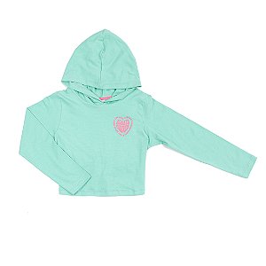 Blusa Infantil Feminina Beija Cós com Capuz Tiffany