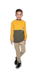 Camiseta Infantil Masculina Malha de Algodão Moderna