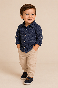 Conjunto Infantil Masculino com Camisa Social