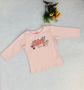 Blusa de Bebê Menina Salmão Algodão com Stretch