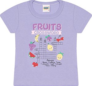 Blusa Infantil 100% Algodão Estampa de Frutinhas