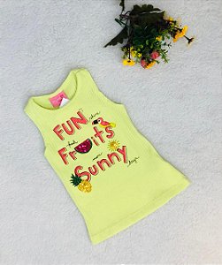Blusa Infantil Regata Estampada com Frutas da Momi