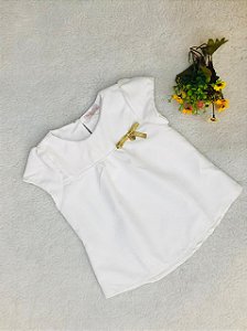 Blusa Infantil Modelo Bata Branca da Mon Sucré
