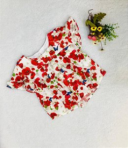 Blusa Infantil Batinha Floral de Viscose da Animê