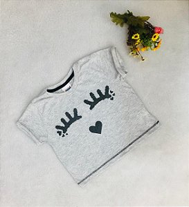 Blusa Infantil Modelo Cropped Algodão com Stretch