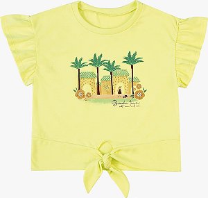 Blusa de Infantil Feminina de Verão Estampa Coqueiros