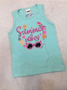 Blusa Infantil Feminina de Verão Modelo Regata