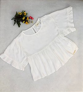 Bata Infantil Feminina em Crepe Off White da Animê