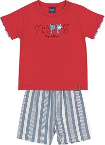 Conjunto de Bebê Masculino Bermuda Listrada