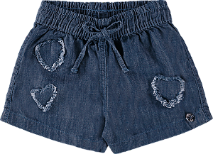 Shorts Infantil Feminino Jeans Lavagem Escura Molinho