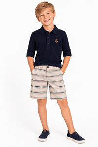 Conjunto Infantil Masculino Camisa Bata Bermuda Arrumadinho