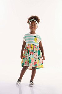 Vestido Infantil Feminino da Três e Já Colorido e Moderno