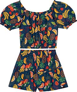 Conjunto Juvenil Feminino de Verão Shorts Soltinho