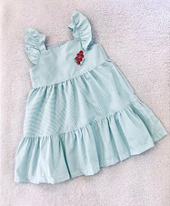 Vestido Infantil e de Bebê Fresquinho Azul em Tecido