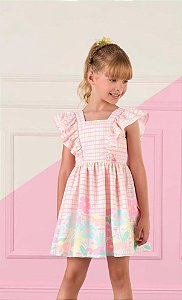 Vestido Infantil da Mon Sucré Tricoline Candy Collor Floral