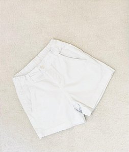 Shorts Infantil Branco Sarja Have Fun com Elástico