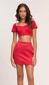 Conjunto Juvenil da Bobbylulu Vermelho Saia Social