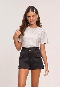 Shorts Juvenil Feminino da Bobbylulu Preto Clássico