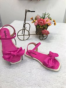 Sandália Infantil Feminina Pink Napa com Laço