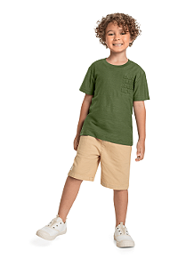 Conjunto Juvenill Masculino da Quimby Bermuda Sarja