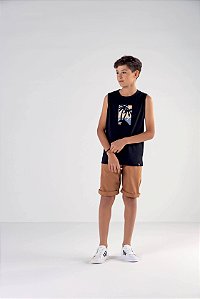 Camiseta Regata Juvenil Masculina Malha de Algodão
