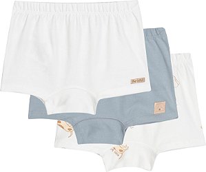 Kit de Cuecas Infantil 100% Algodão Boxer Dog Nini Bambini