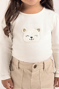 Blusa Infantil Feminina de Manga Longa Panda 2 Cores