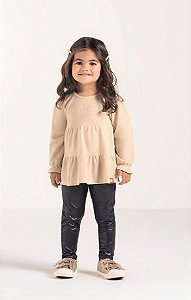Legging Infantil Feminina Encerada Preta
