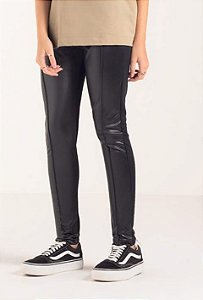 Legging Juvenil Feminina Montaria Encerada Preta