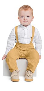 Conjunto de Bebê de Menino da Quimby Social com Suspensório