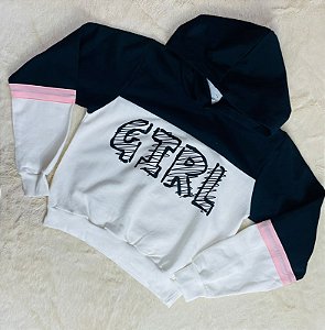 Blusa Juvenil de Moletom Feminina Fechada com Capuz