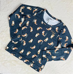 Blusa Juvenil de Moletom Feminina da Colcci Fun Fechada