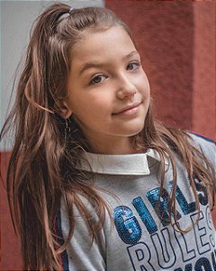 Blusa Infantil da Anime Moletom com Gola Bordada