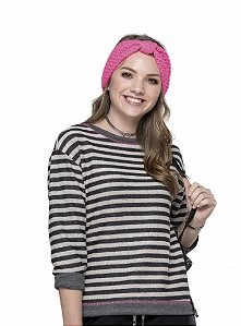 Blusa Juvenil de Manga Longa Feminina da Gloss Listrada