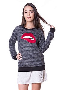 Blusão Infantil de Manga Longa Feminina Tweed Boca