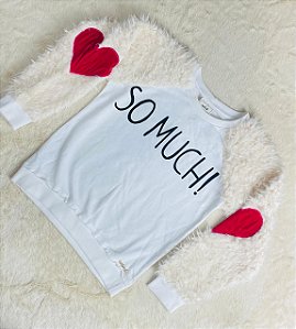 Blusa Juvenil de Moletom Feminina Manga Longa Pelo