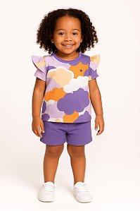 Conjunto Infantil da Bee Loop Bermuda de Cotton