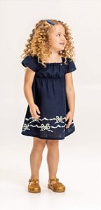 Vestido Infantil Casual Tecido Fresquinho 2 Cores