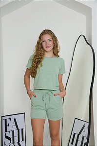 Conjunto Juvenil da Garotas Teen Shorts Soltinho
