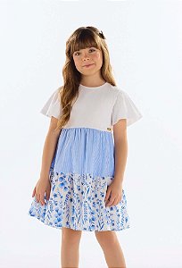 Vestido Infantil Casual da Quimby Algodão Fresquinho