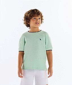 Camiseta Infantil Masculina Quimby Verde Pastel Arrumada