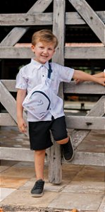Conjunto Infantil Masculino Bermuda Camisa Cavalo