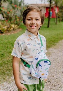 Conjunto Infantil Masculino Bermuda Camisa Dinossauro