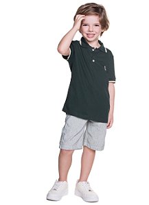 Conjunto Infantil Masculino Bermuda e Polo Arrumadinho