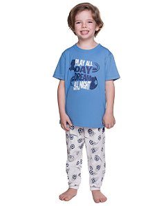Pijama Infantil Masculino Manga curta com Calça