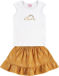 Conjunto Infantil Feminino com Saia Rodada