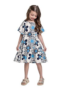 Vestido Infantil da Bee Loop Soltinho com Manga Babado