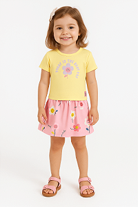 Conjunto Infantil Feminino da Bee Loop Saia Shorts
