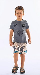 Conjunto Infantil Masculino da Up Baby Safari Cinza