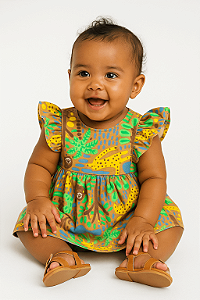 Vestido de Bebê da Up Baby com Estampa Safari